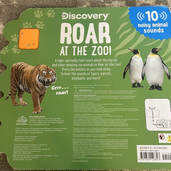 DK Publishing Discovery Animal Sounds-Roar at the Zoo Board Book - Picture 3 of 3